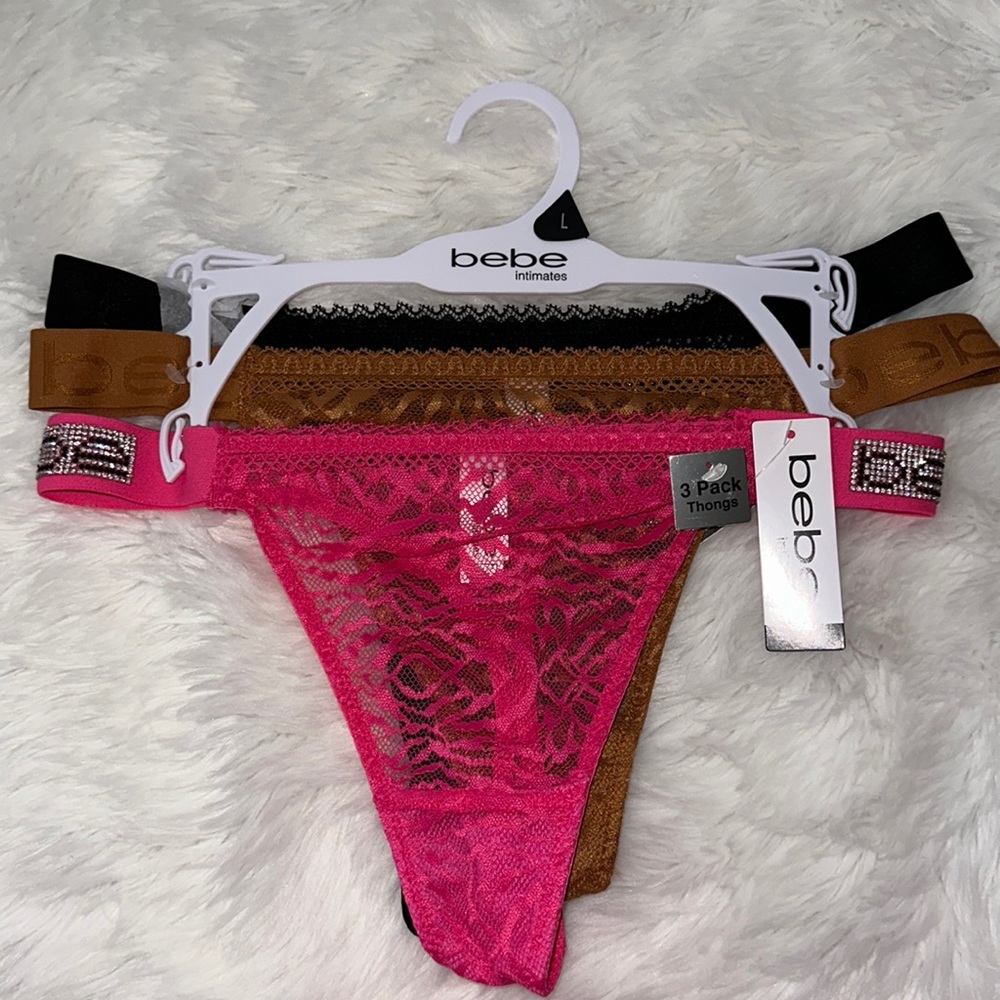 Bebe Lace Thong Set of 3